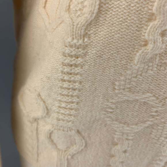 HERMES Cream Virgin Wool Textured Sweater - Picture 5 of 7